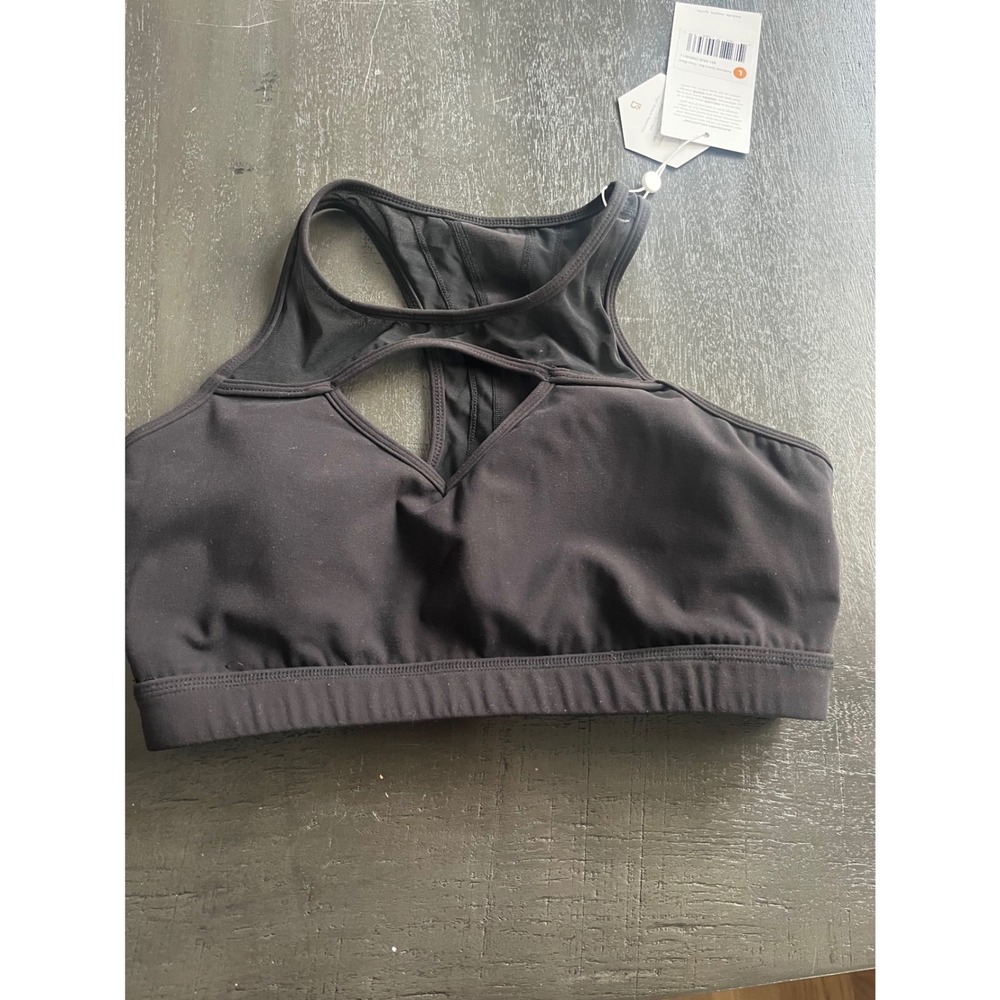 Buffbunny Collection Ambrosia Sports Bra Onyx Black Nubre High Neck Large NWT